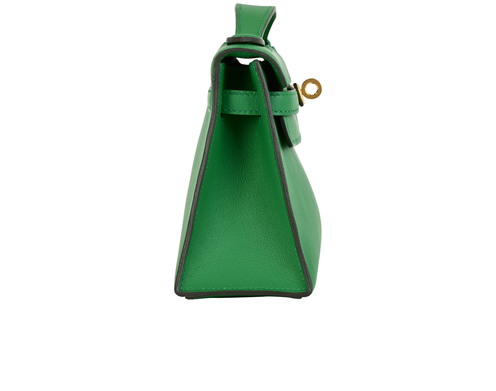 Kelly Pochette In Swift Vert Vertigo, &pound;12,000, Green, Leather, Side view